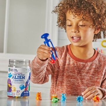 Grab & Sort Fine Motor Alien Counters