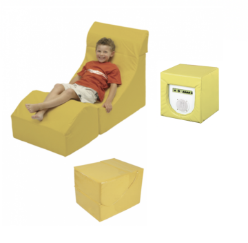 Vibroacoustic Cube Chair Including Softplay Speaker Seat